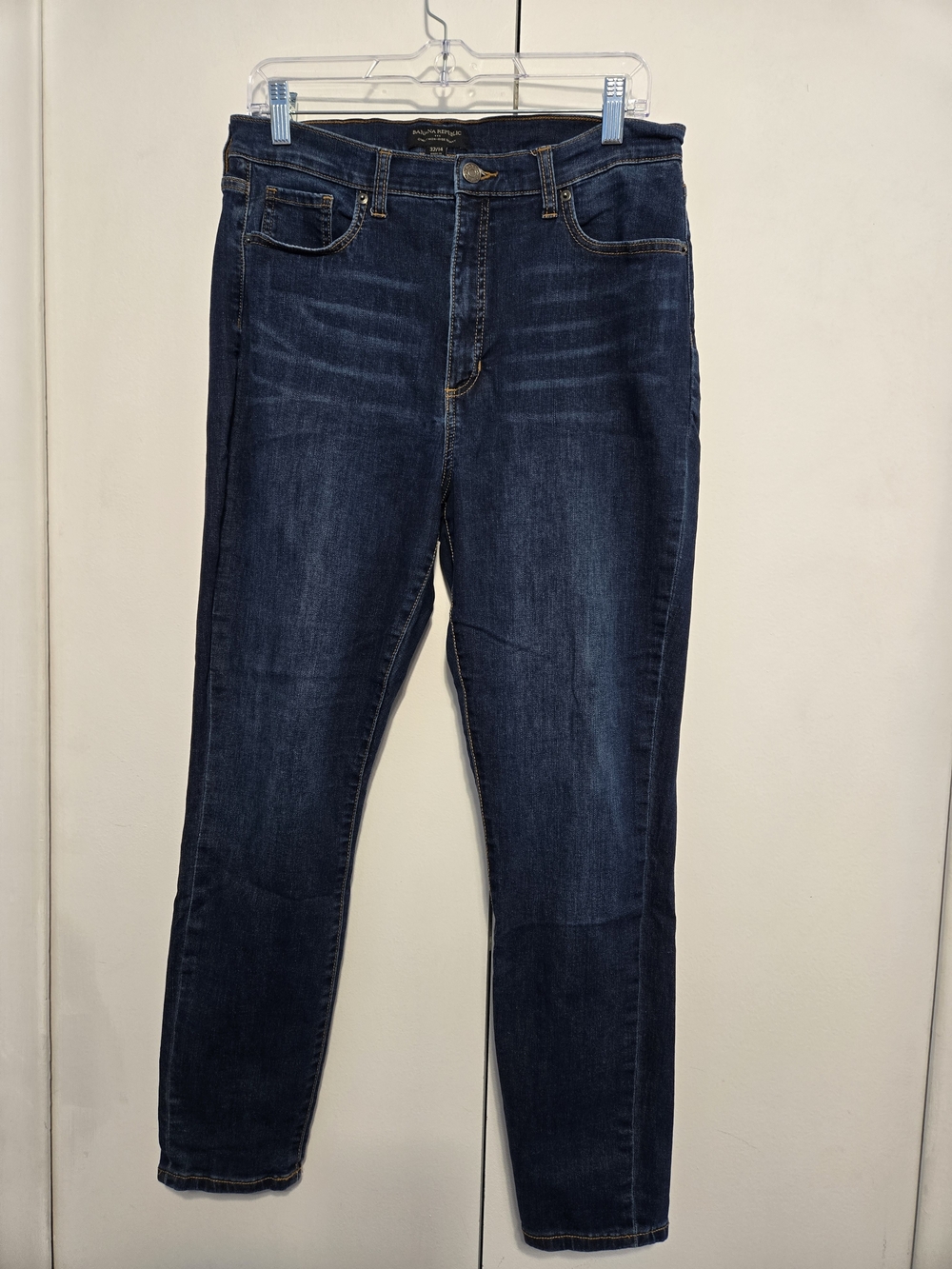 Banana Republic Curvy High Rise Skinny Jeans 32/14 Dark Wash Stretch